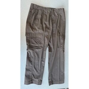RedHead Mens Brown Cotton Canvas Cargo Pants Straight Leg 36x30 Utility Outdoor